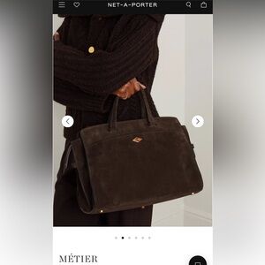 Metier London Private Eye Bag in Chocolate Suede